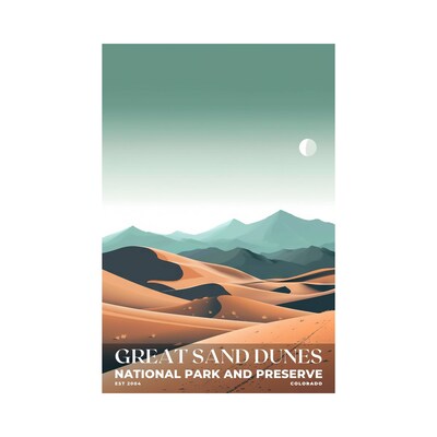 Great Sand Dunes National Park and Preserve Poster, Travel Art, Office Poster, Home Decor | S3 - image1